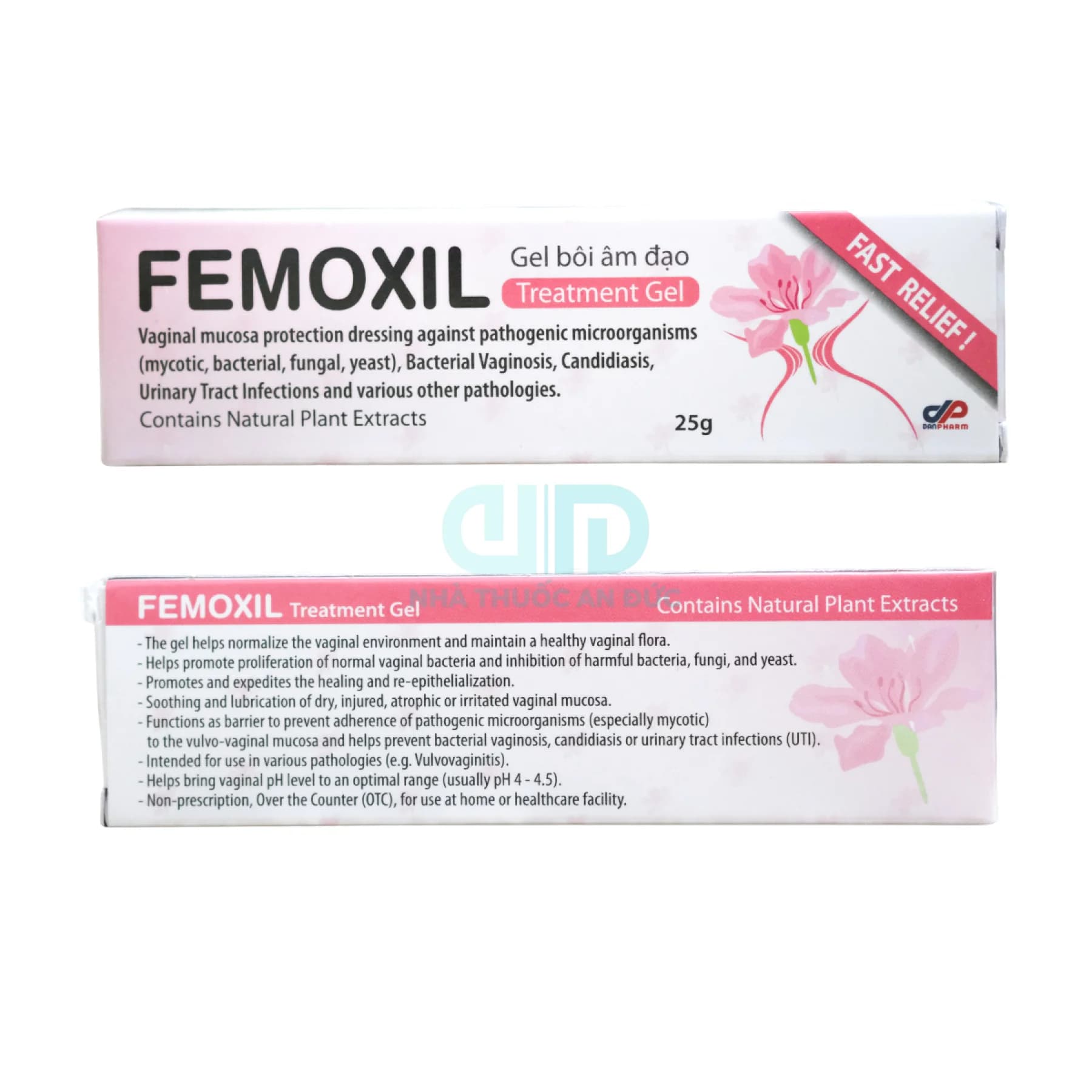 Hộp sản phẩm gel bôi âm đạo Femoxil 25g