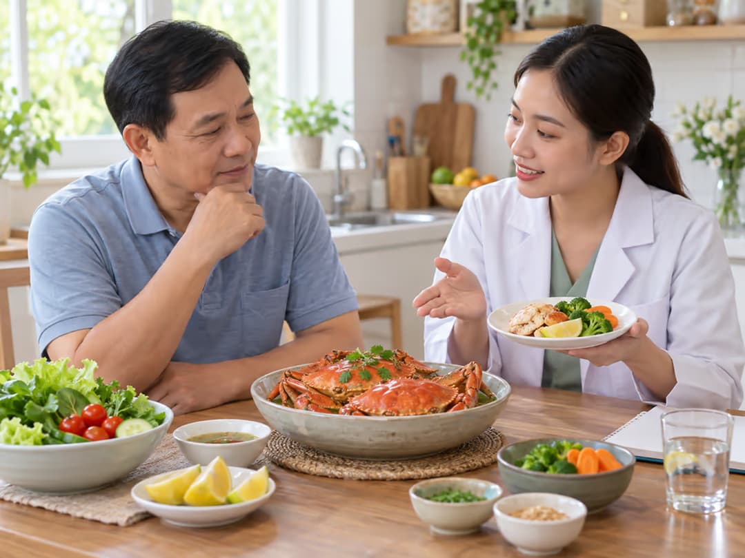 Người bệnh tiểu đường có ăn được cua không và lưu ý khi chế biến