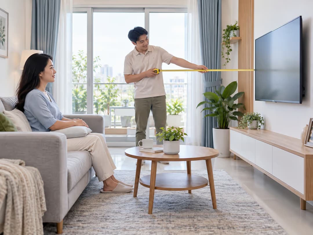 Khoảng cách ngồi xem tivi hợp lý giúp bảo vệ mắt và sức khỏe