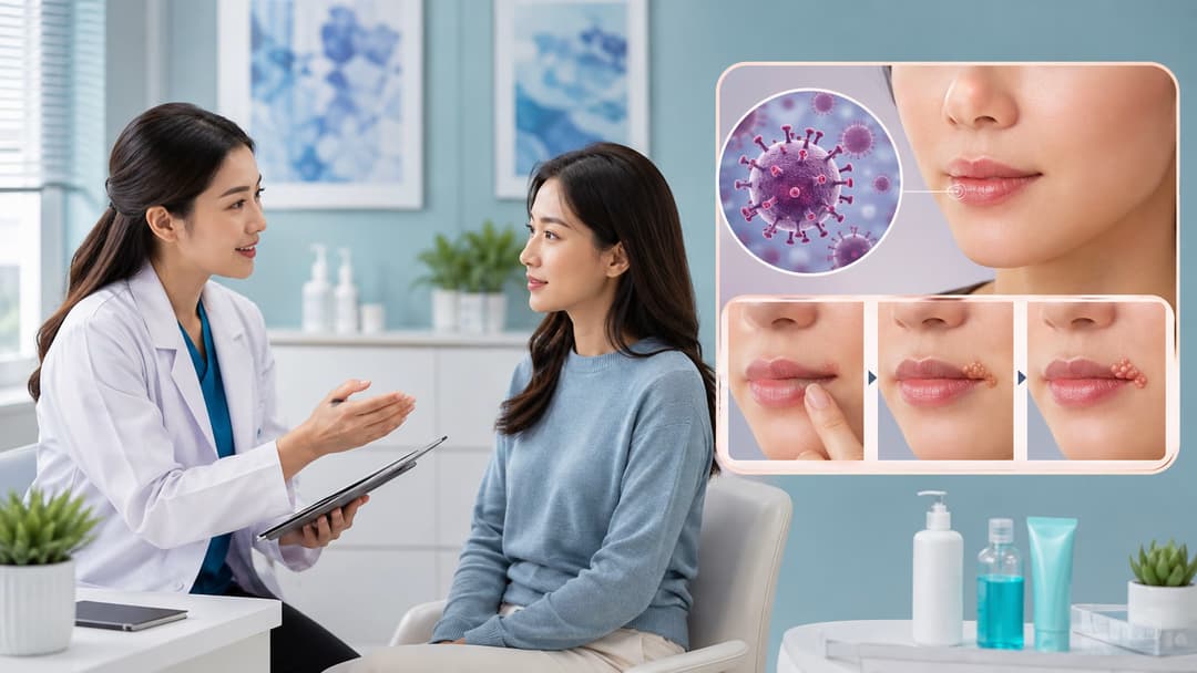 Herpes môi: Nguyên nhân, triệu chứng qua các giai đoạn và cách điều trị
