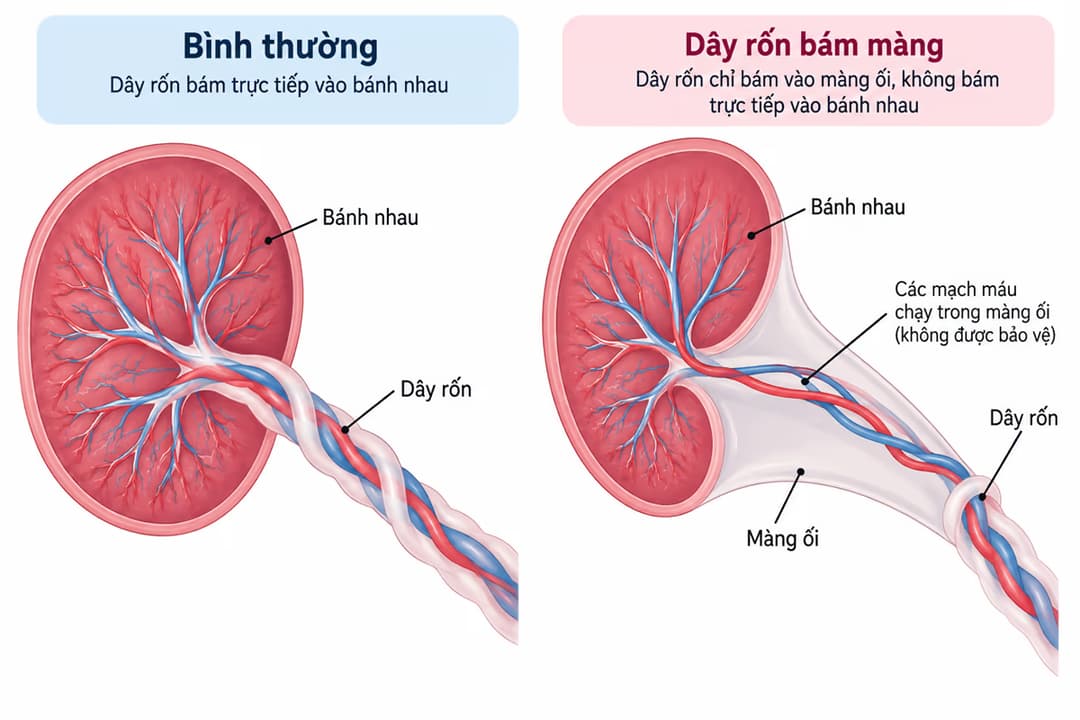 Dây rốn bám màng: Nguyên nhân, biến chứng và hướng dẫn theo dõi thai kỳ
