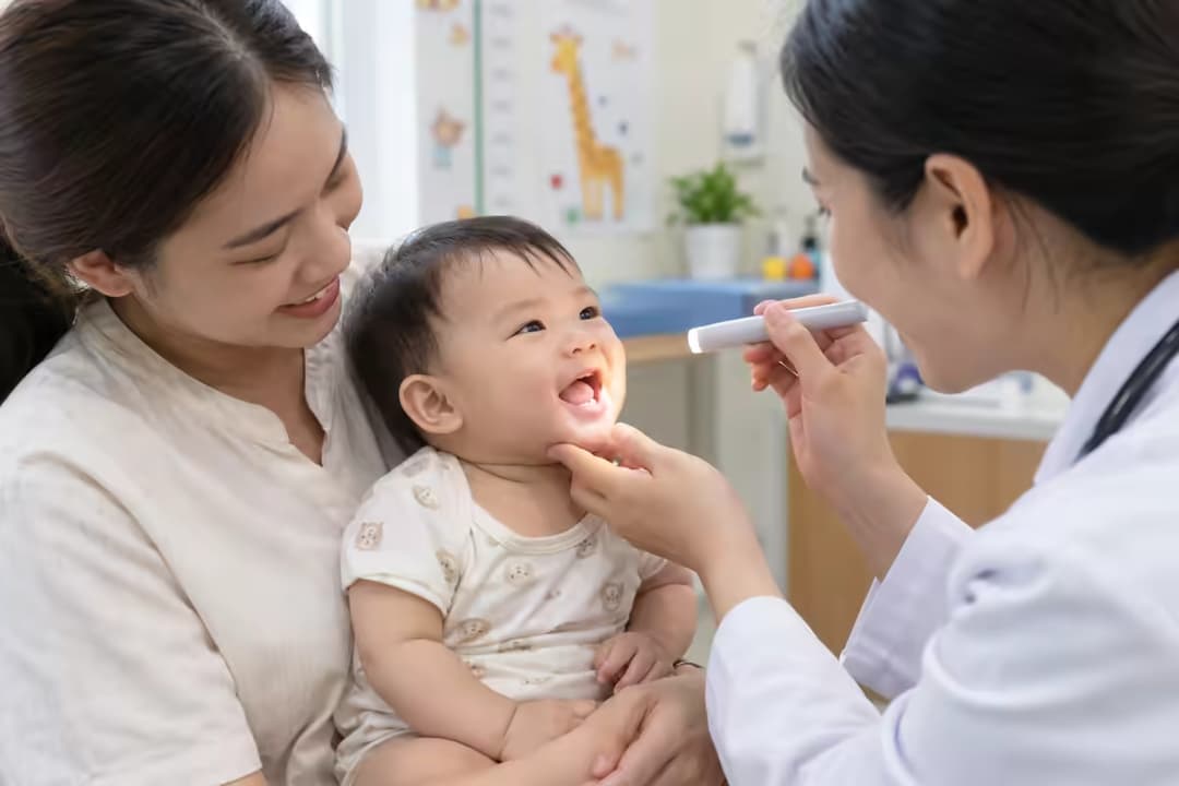 Hình ảnh trẻ không bị dính thắng lưỡi và cách nhận biết cấu trúc thắng lưỡi bình thường