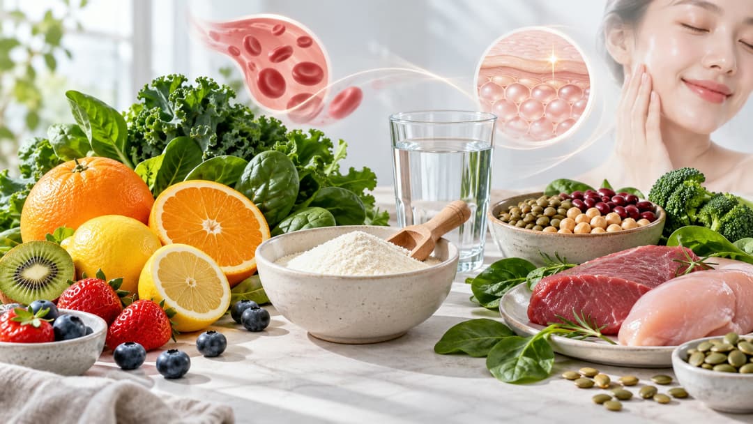 Vì sao nên bổ sung collagen cùng vitamin C và sắt