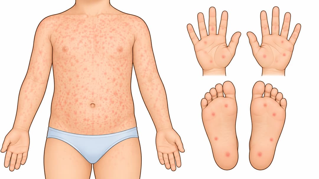 Cách phân biệt sốt phát ban và tay chân miệng ở trẻ em