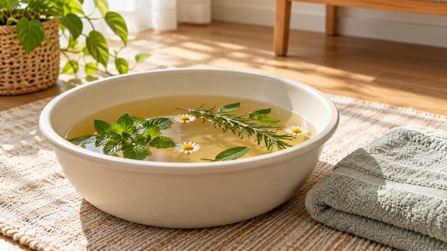 Công thức ngâm chân thảo dược hỗ trợ thư giãn và chăm sóc da tại nhà