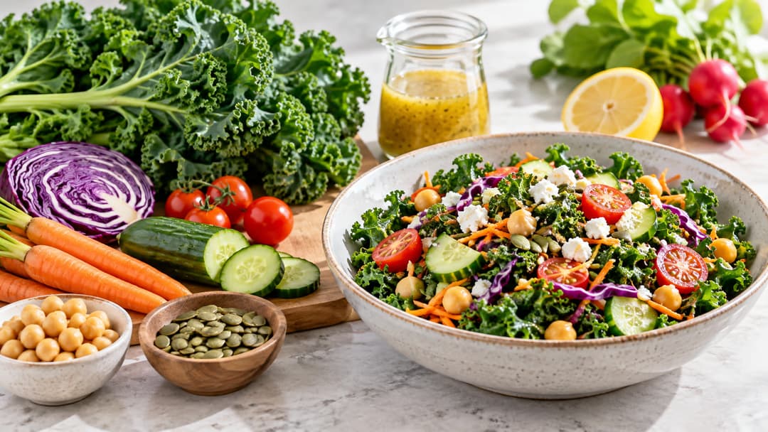 Cách chế biến salad cải kale cho người ăn kiêng