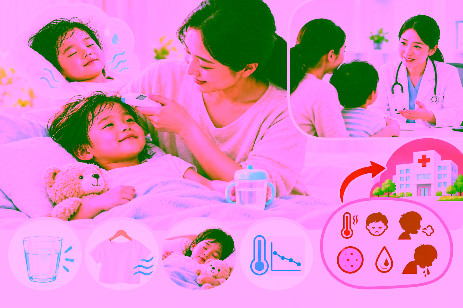 Sau khi uống thuốc hạ sốt trẻ toát mồ hôi có sao không?