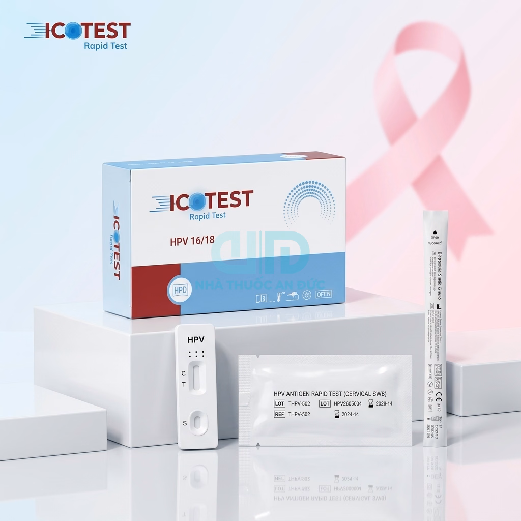 Hộp sản phẩm Test nhanh kháng nguyên HPV 16/18 ICOTEST