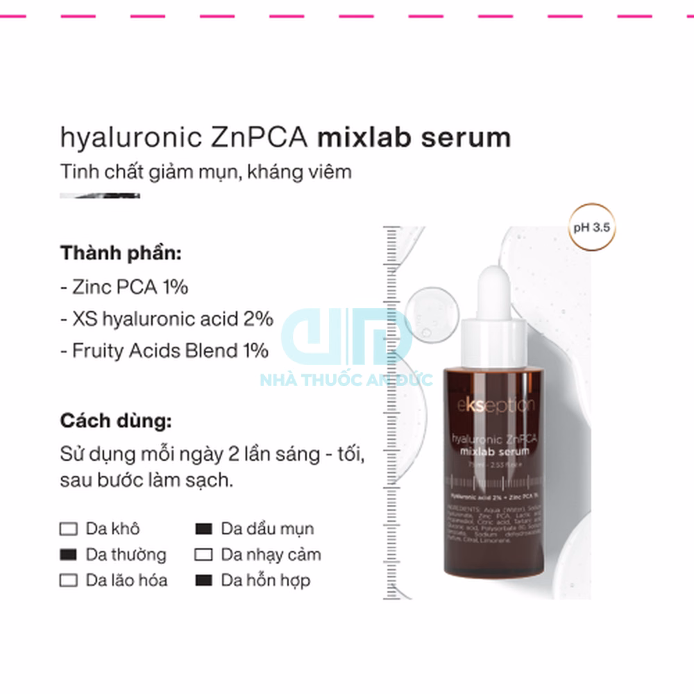 Serum Ekseption Hyaluronic ZnPCA – Hình 1