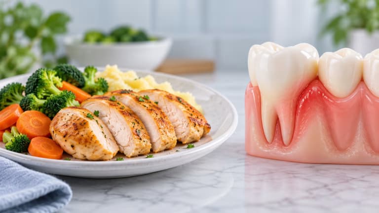 Người bị viêm lợi có ăn được thịt gà không?