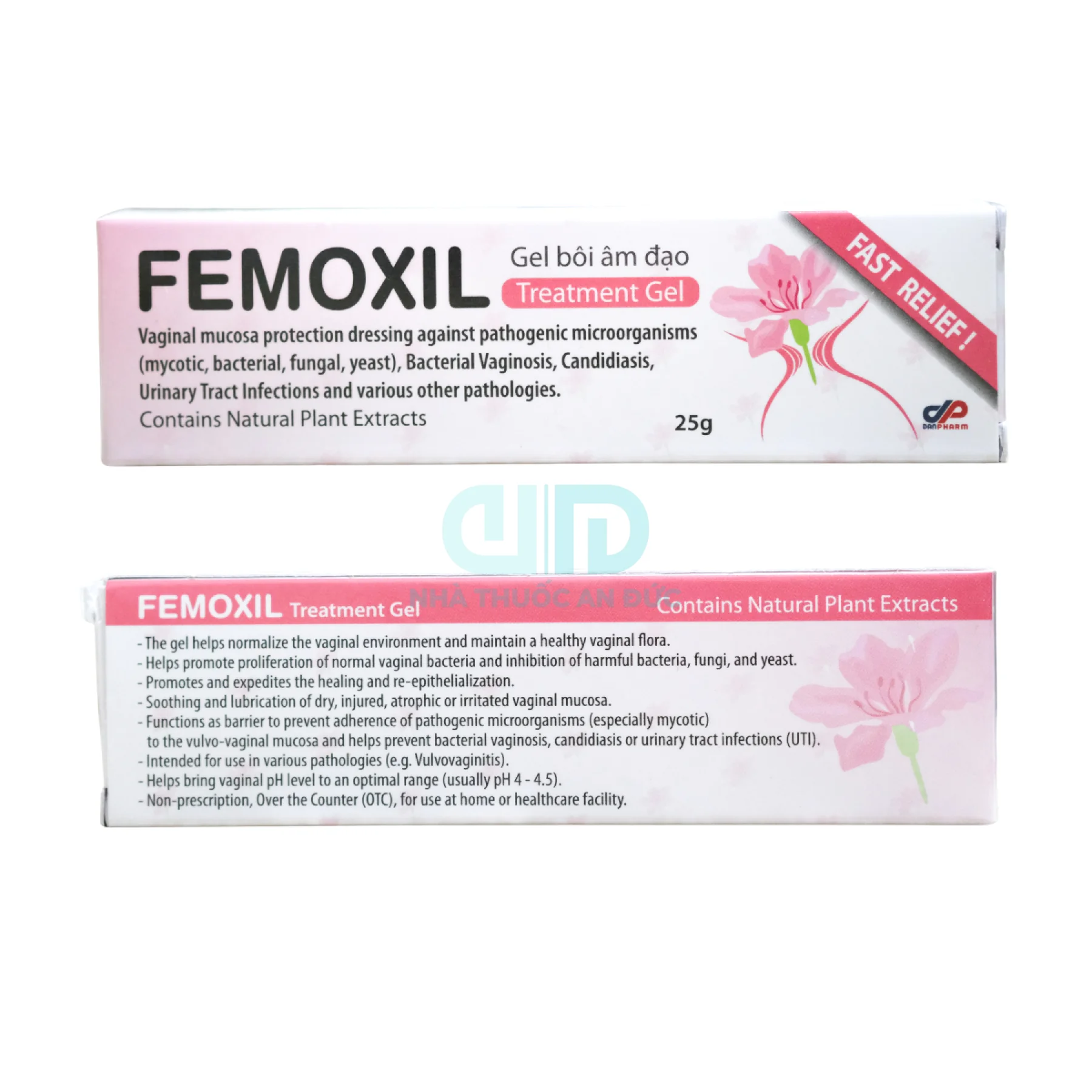 Hộp sản phẩm gel bôi âm đạo Femoxil 25g
