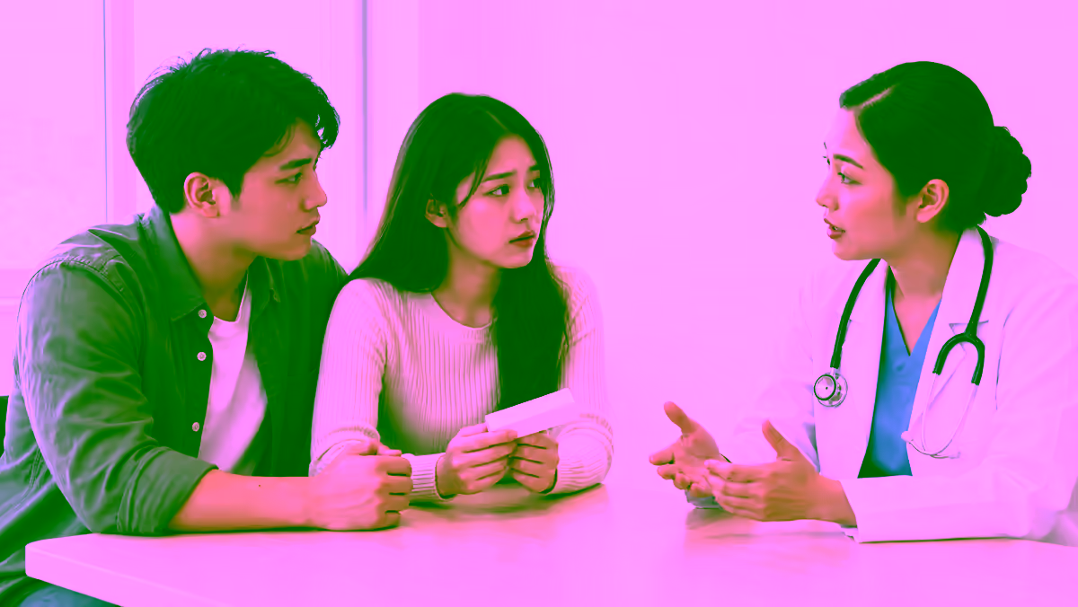 Cặp đôi được bác sĩ phụ khoa tư vấn về dịch trắng sau quan hệ và khả năng mang thai