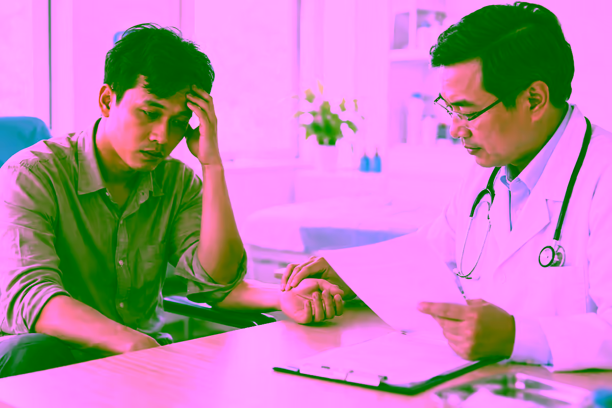 Thiếu máu tán huyết với người bệnh mệt mỏi được bác sĩ kiểm tra
