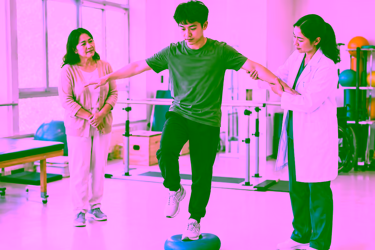Thiểu sản tiểu não với người bệnh tập giữ thăng bằng cùng chuyên viên