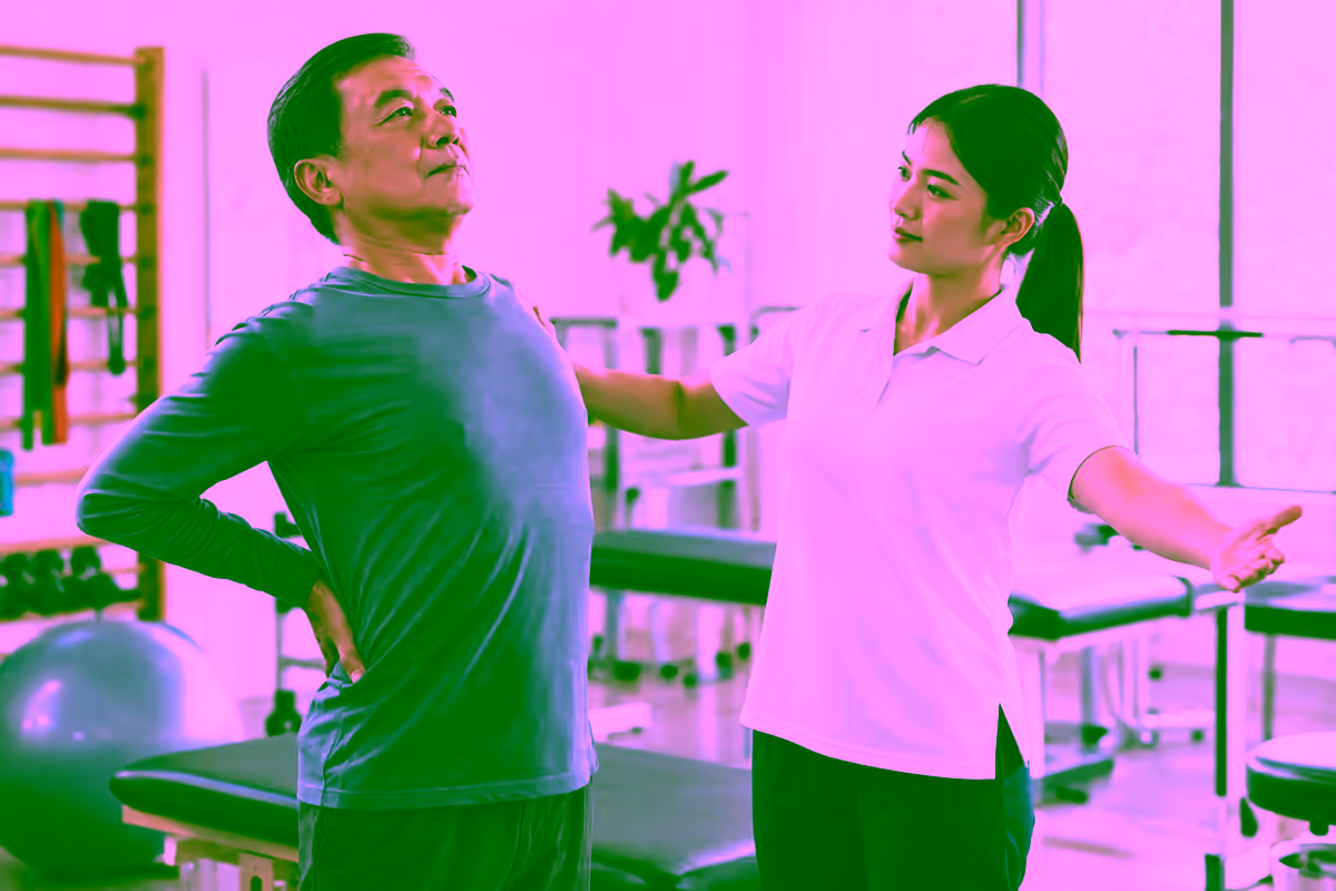 Thoái hóa đốt sống ngực gây đau lưng được hướng dẫn tư thế