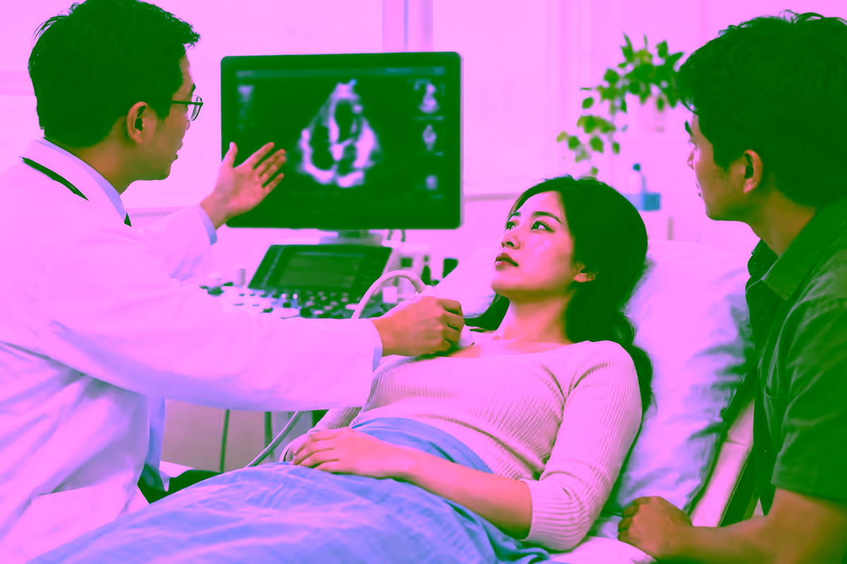 Thông liên nhĩ được phát hiện qua siêu âm tim và tư vấn tim mạch