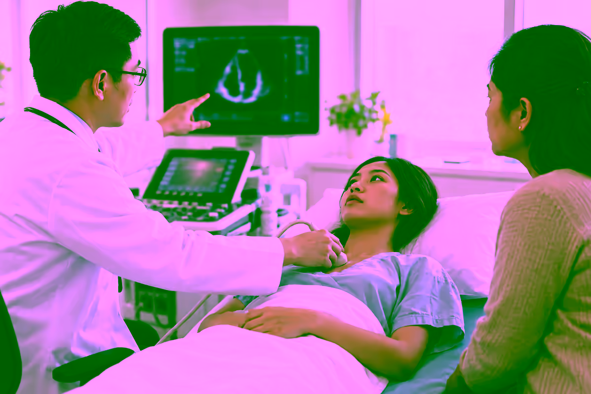 Thông sàn nhĩ thất được đánh giá qua siêu âm tim và tư vấn chuyên khoa