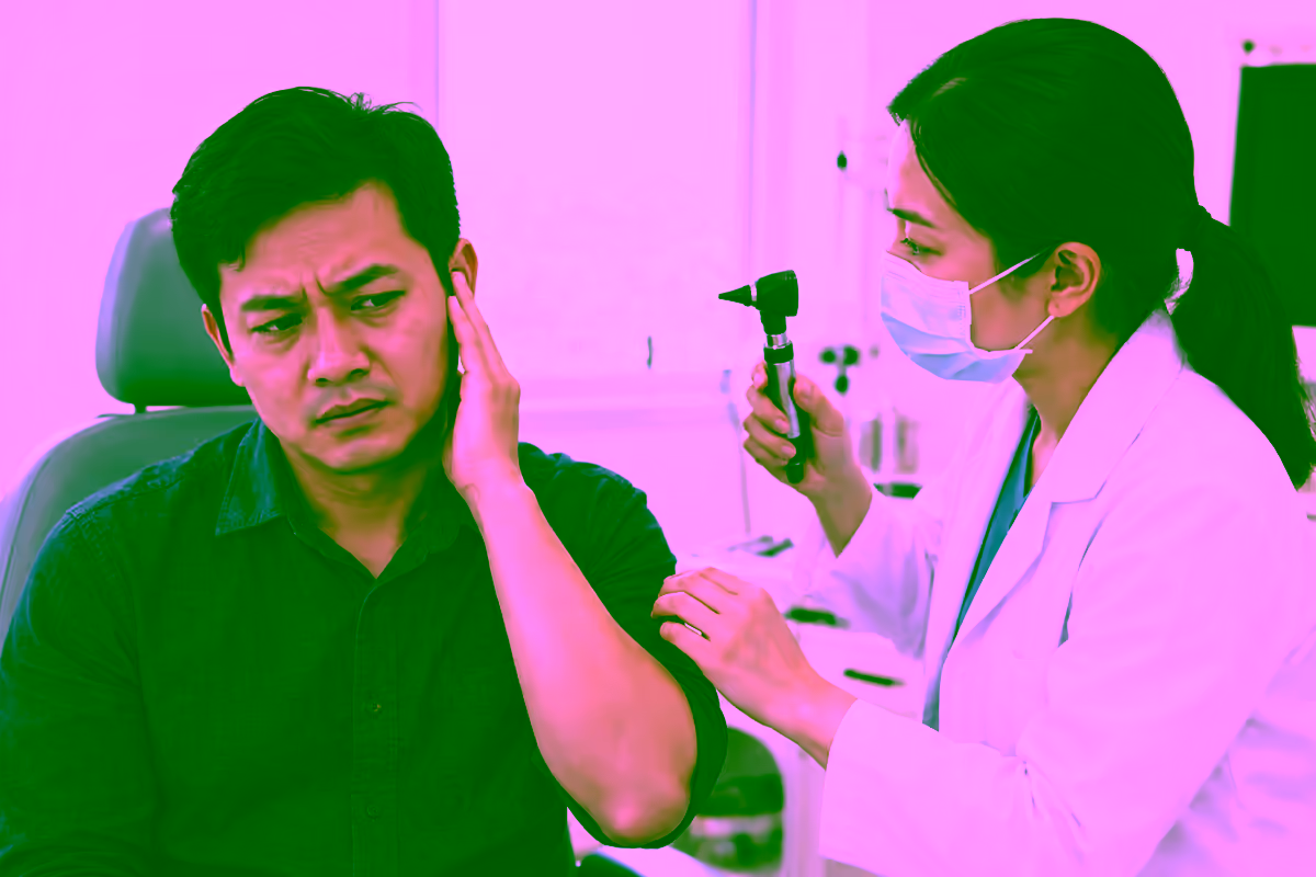 Thủng màng nhĩ gây đau tai được bác sĩ tai mũi họng kiểm tra