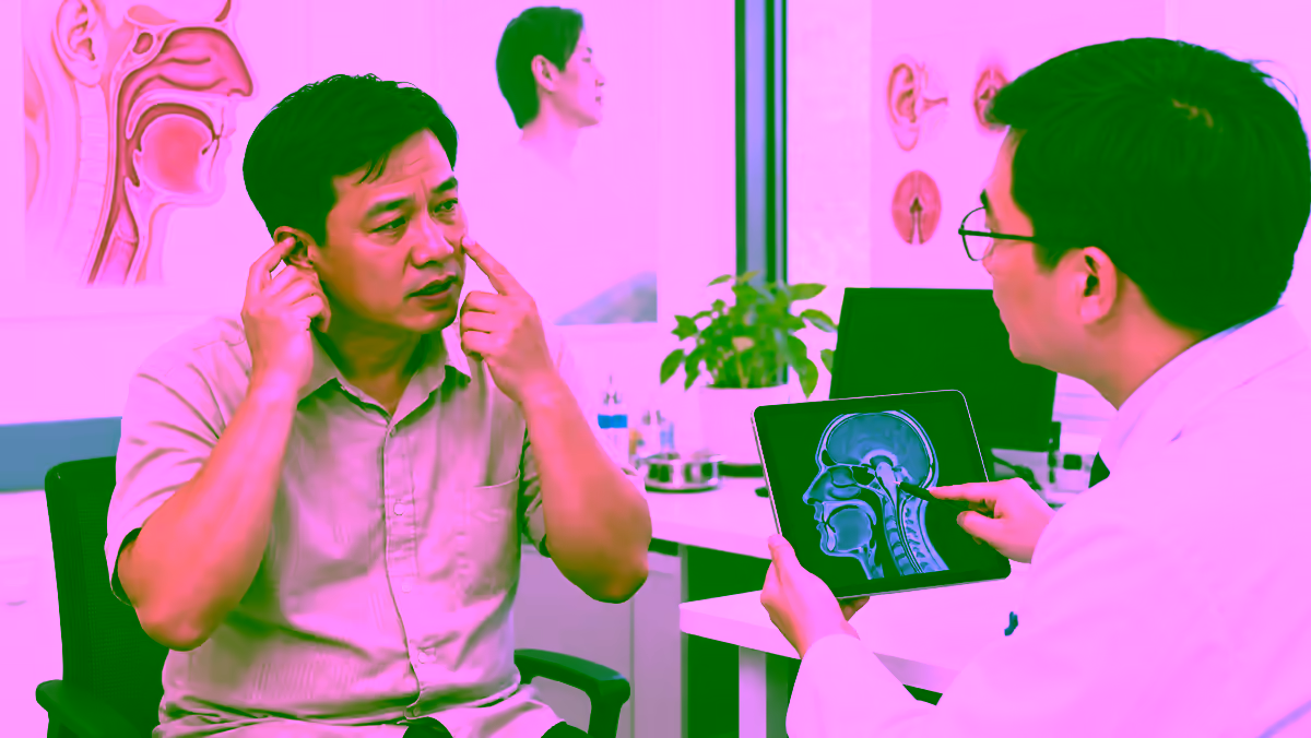 Người bệnh chỉ vùng tai mũi khi được bác sĩ tai mũi họng tư vấn