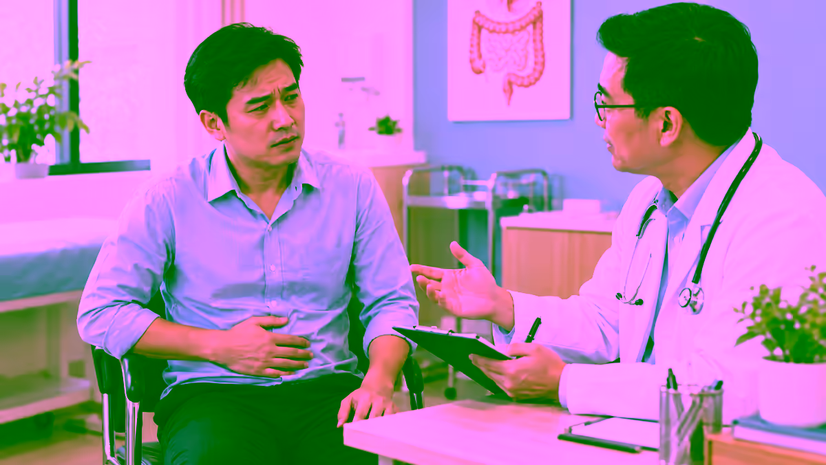 Người bệnh đau quặn bụng được bác sĩ tiêu hóa tư vấn