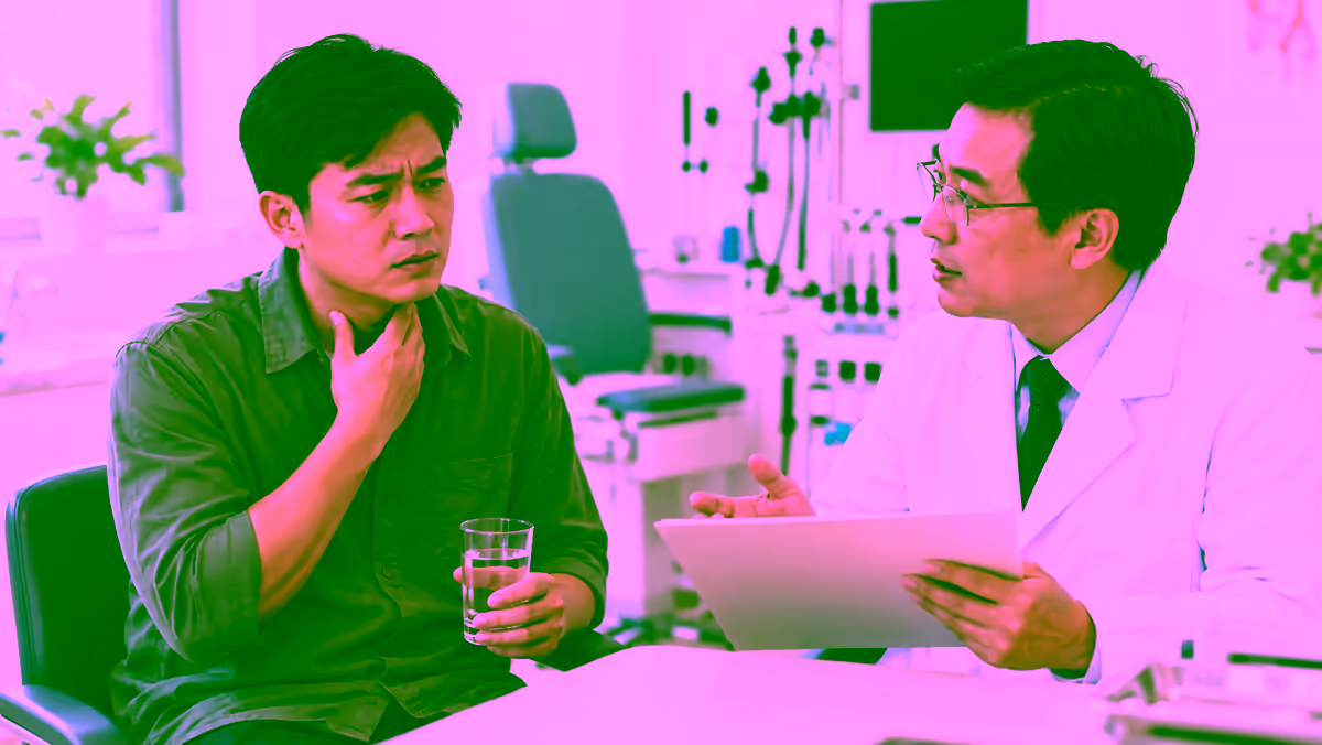 Người bệnh ho và rát họng kéo dài được bác sĩ tai mũi họng tư vấn