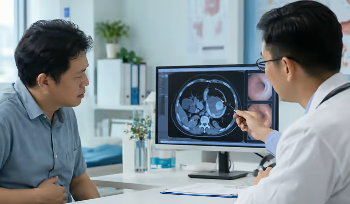 Người bệnh đau rát sau xương ức được bác sĩ tiêu hóa giải thích hình ảnh nội soi