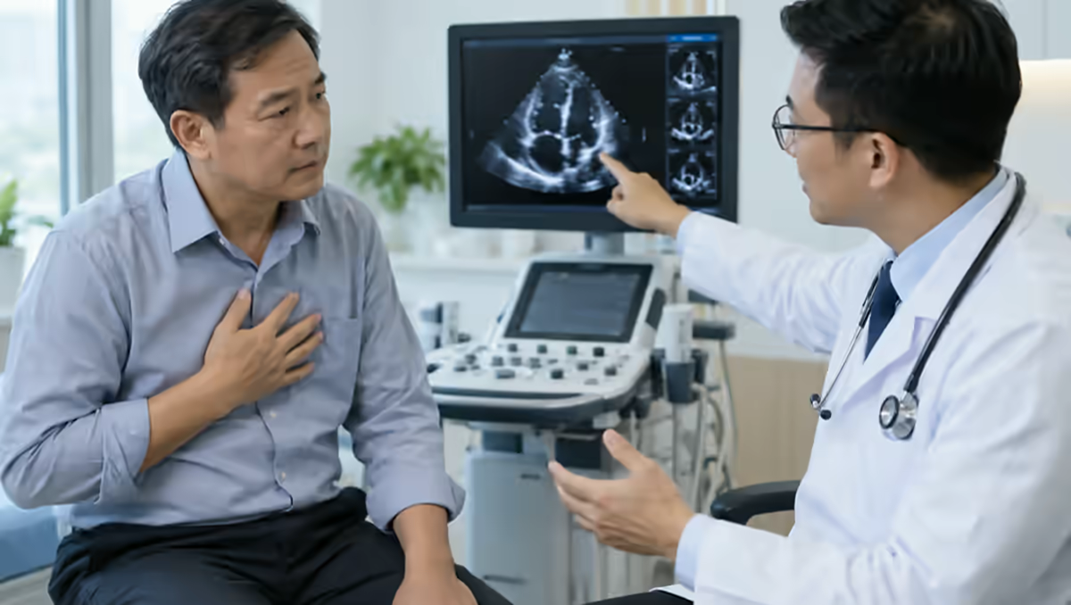 Người bệnh khó thở được bác sĩ tim mạch giải thích siêu âm tim