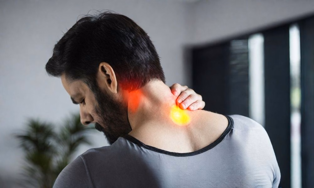 Mô hình cấu trúc khớp gối bị thoái hóa với lớp sụn bị mòn và gai xương dưới sụn