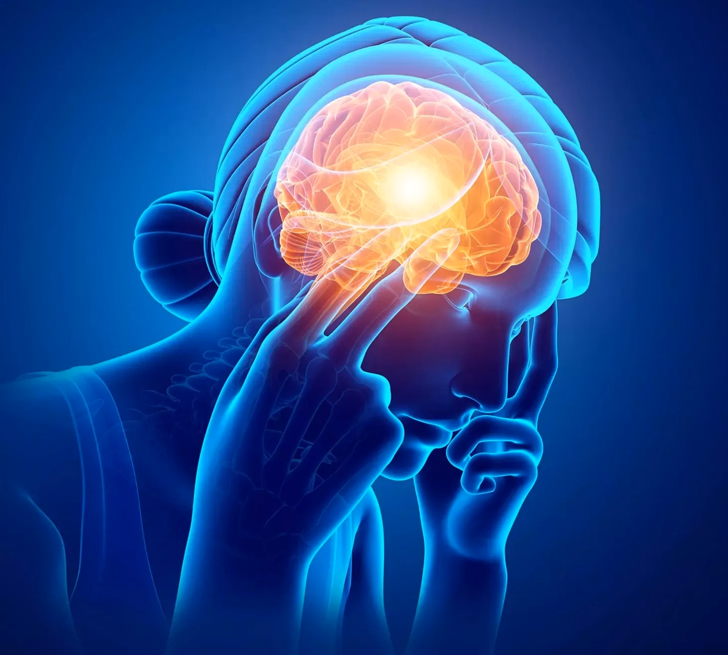 Hình ảnh minh họa vị trí tổn thương não và cơn đau đầu sau va đập chấn thương sọ não