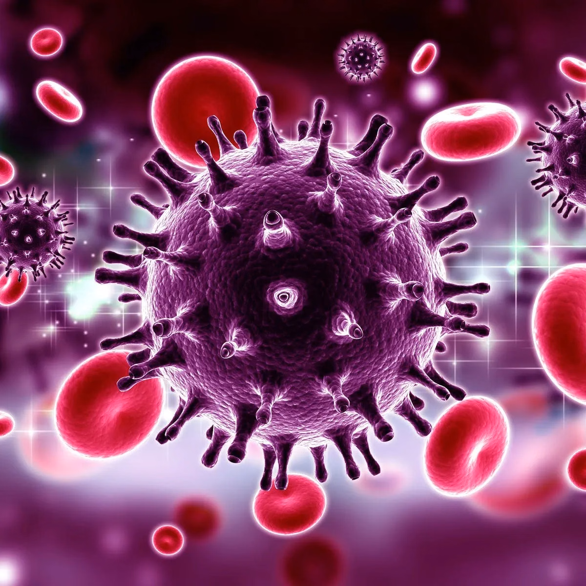 Sơ đồ minh họa cấu trúc virus HIV và cơ chế xâm nhập tấn công tế bào lympho T CD4 trong hệ miễn dịch