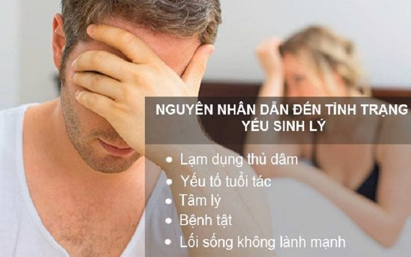 Mô hình minh họa các nhóm nguyên nhân gây rối loạn chức năng sinh lý ở nam giới