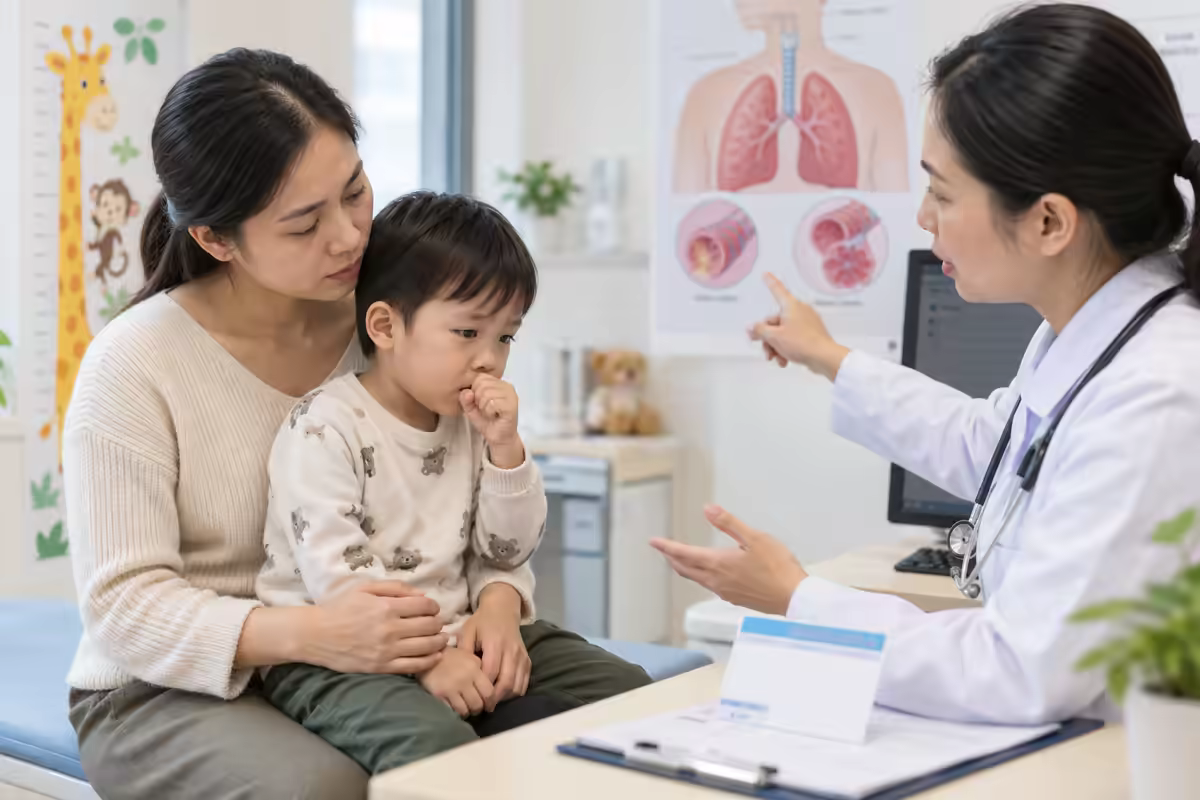 Biến chứng ho gà – trẻ được bác sĩ nhi theo dõi và tư vấn phòng ngừa