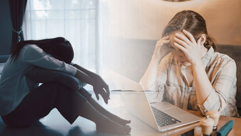 Hình ảnh minh họa so sánh sự khác nhau giữa hội chứng kiệt sức nghề nghiệp burnout và bệnh trầm cảm