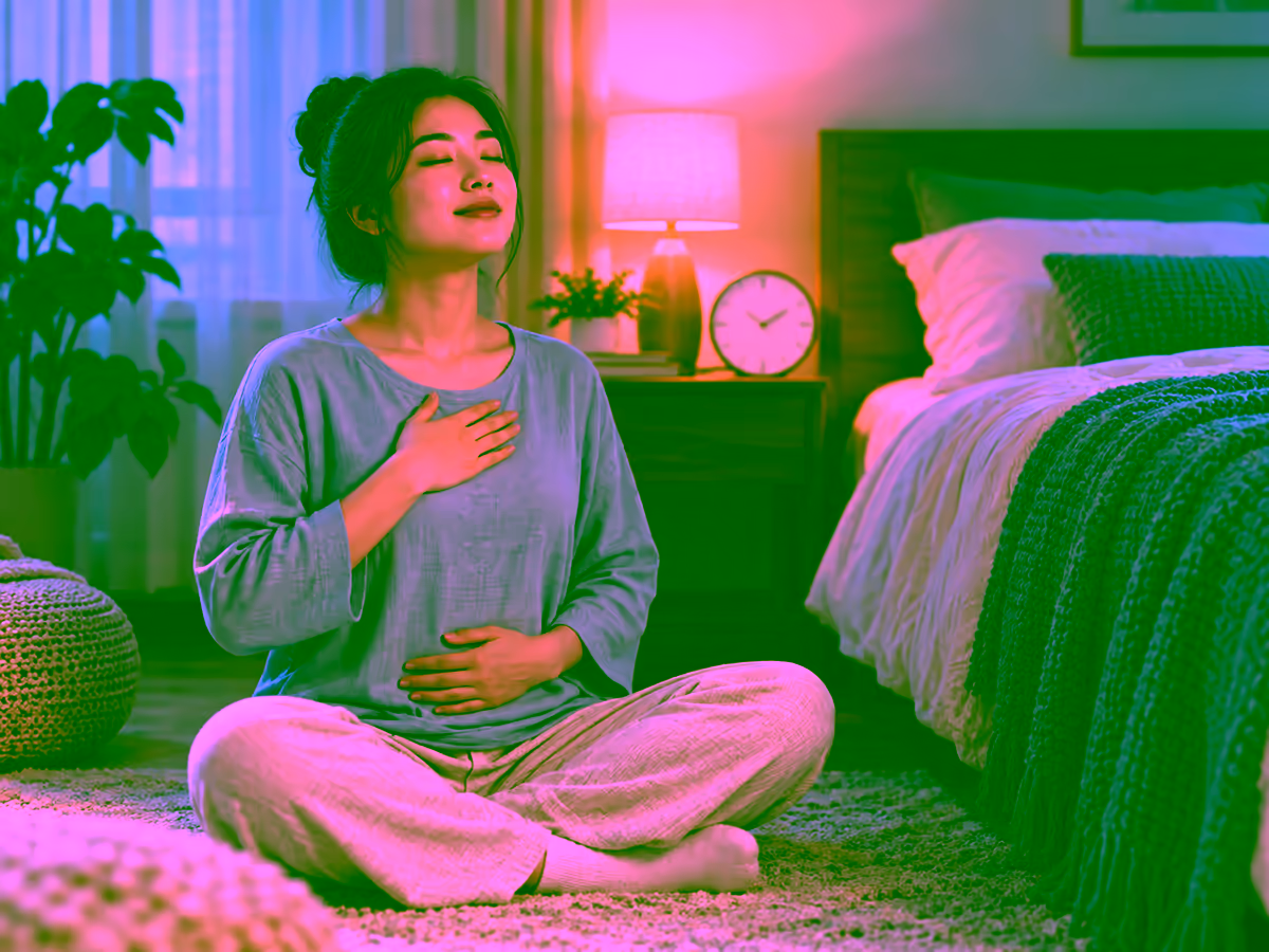 Người trưởng thành thực hành thư giãn trước khi ngủ
