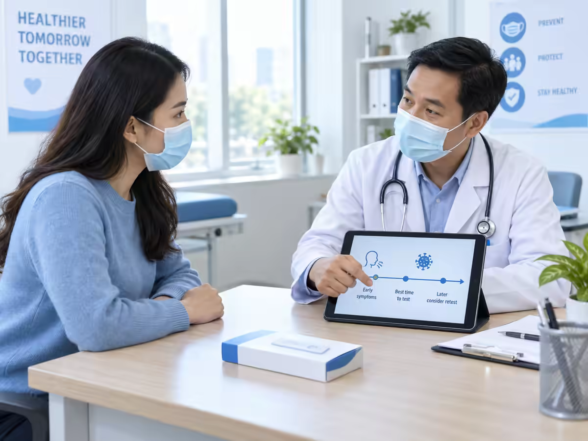 Bác sĩ tư vấn test nhanh COVID-19 khi bị cảm cúm