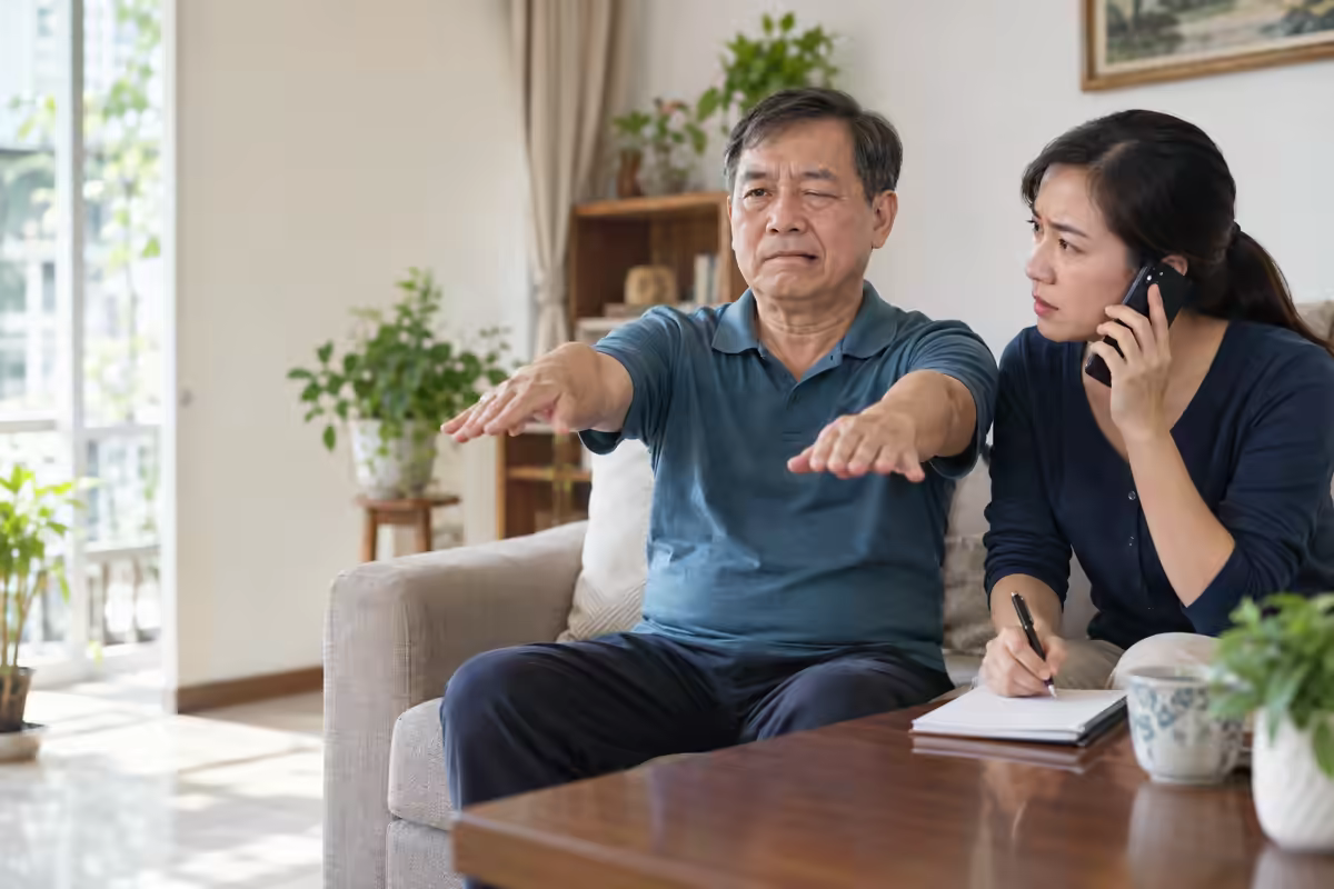 Người nhà kiểm tra dấu hiệu đột quỵ sớm và gọi cấp cứu cho bệnh nhân