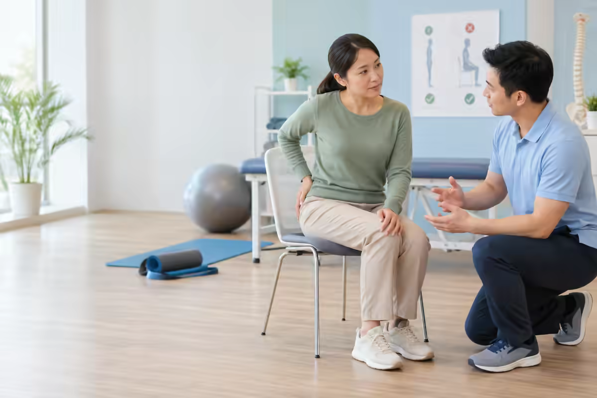 Chuyên viên vật lý trị liệu hướng dẫn xử trí đau nhức mông bên trái