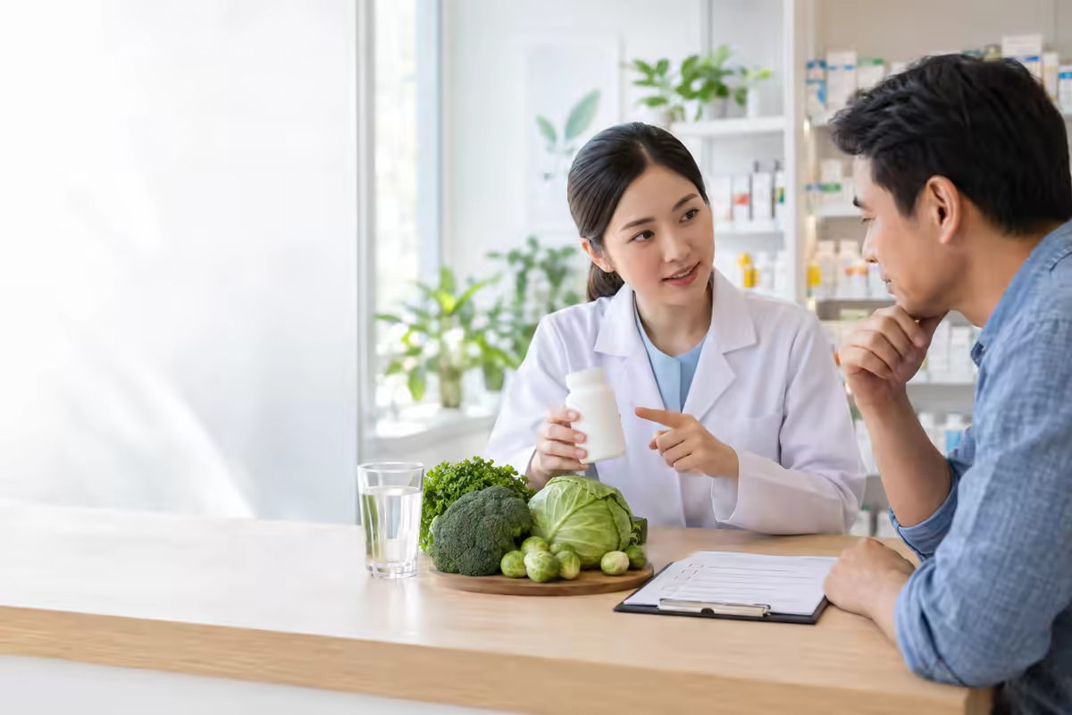 Dược sĩ tư vấn bổ sung Diindolylmethane và kiểm tra tương tác