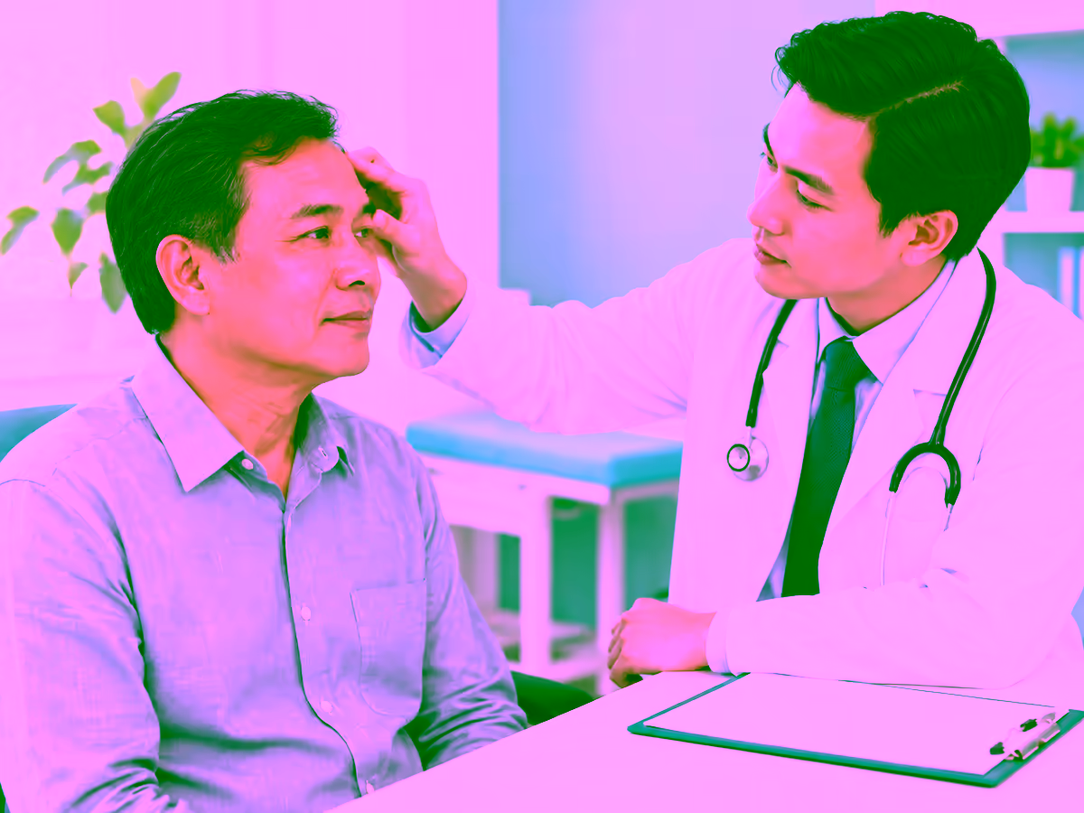 Bác sĩ thăm khám vùng thái dương