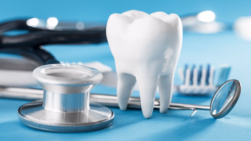 Bác sĩ nha khoa chụp X-quang kiểm tra mật độ xương hàm trước khi ghép xương