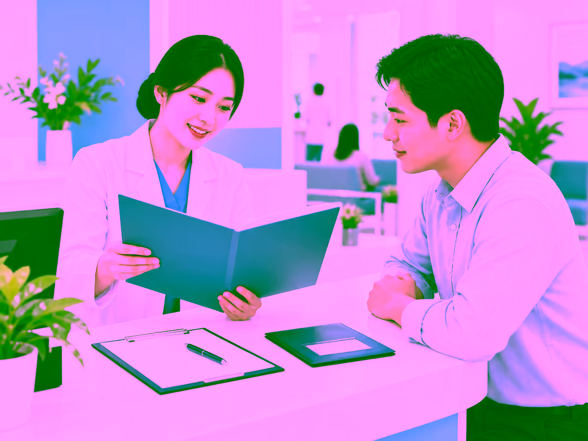 Nhân viên y tế tư vấn giấy khám sức khỏe