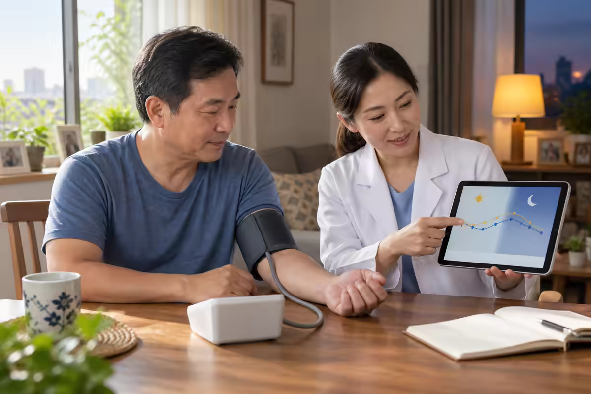 Huyết áp thay đổi trong ngày – người bệnh đo huyết áp tại nhà và theo dõi biểu đồ