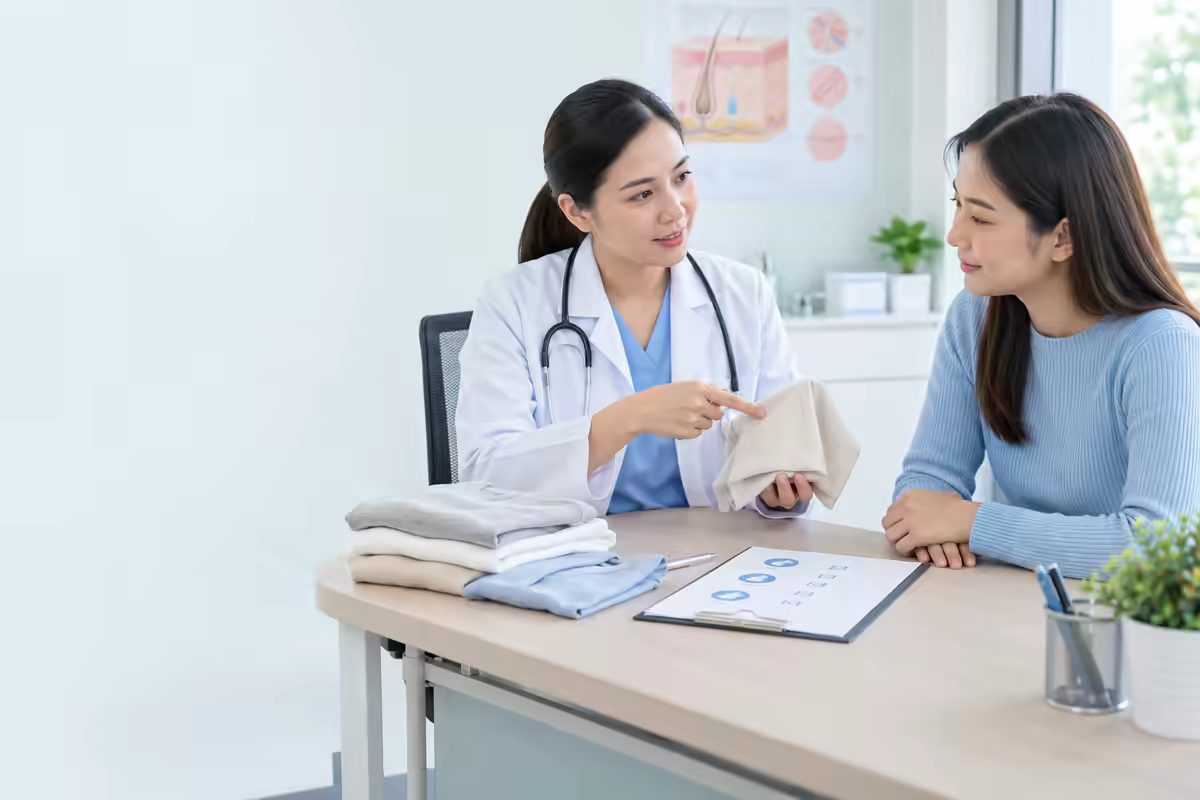 Bác sĩ tư vấn trang phục thoáng khí và vệ sinh cá nhân an toàn