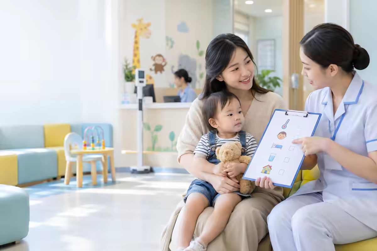 Nhân viên y tế hướng dẫn lưu ý trước và sau tiêm vắc xin 6 trong 1