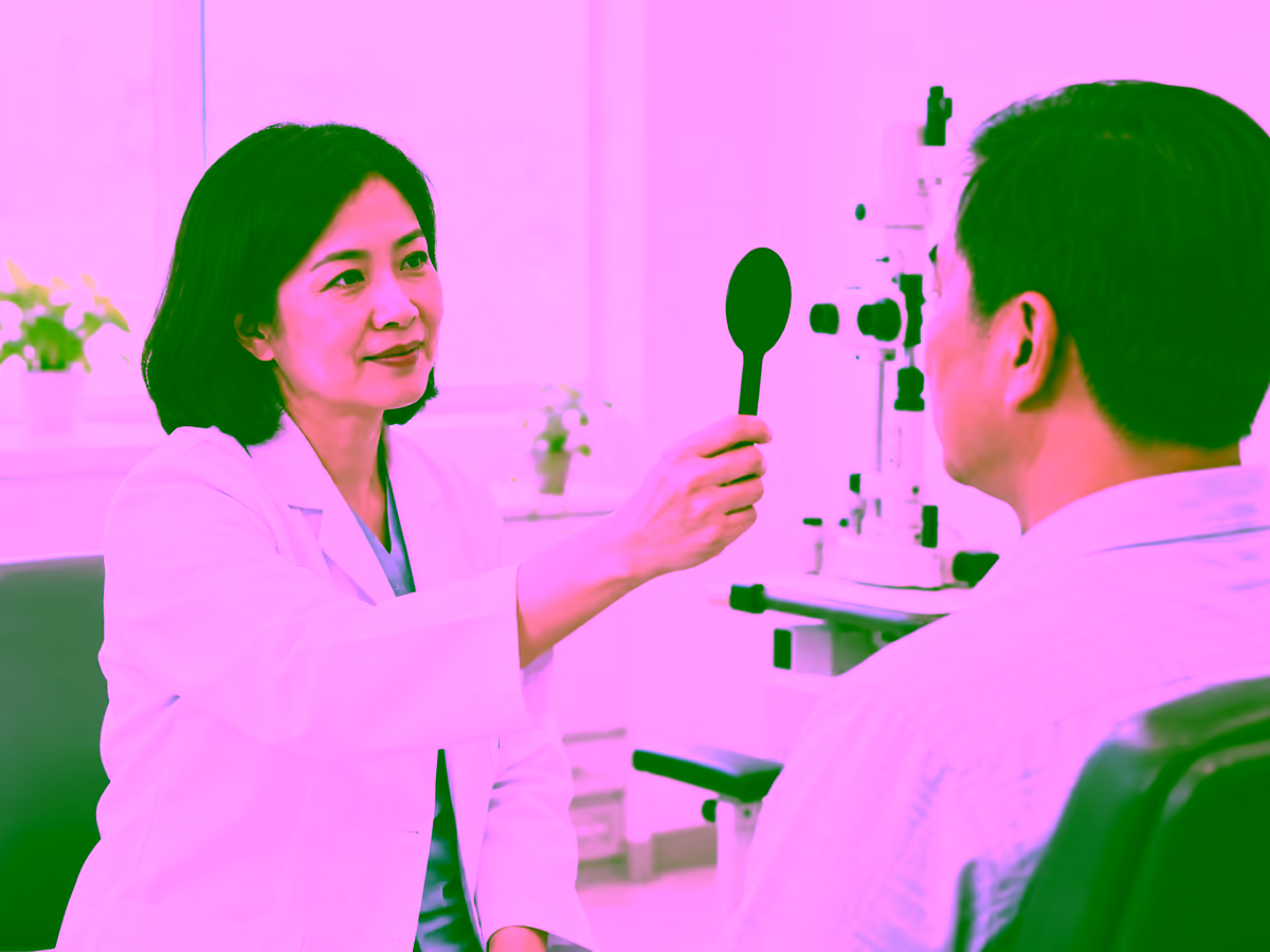 Bác sĩ thăm khám mắt mờ đột ngột