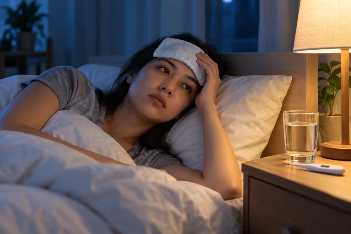 Người bệnh sốt xuất huyết mất ngủ trong đêm