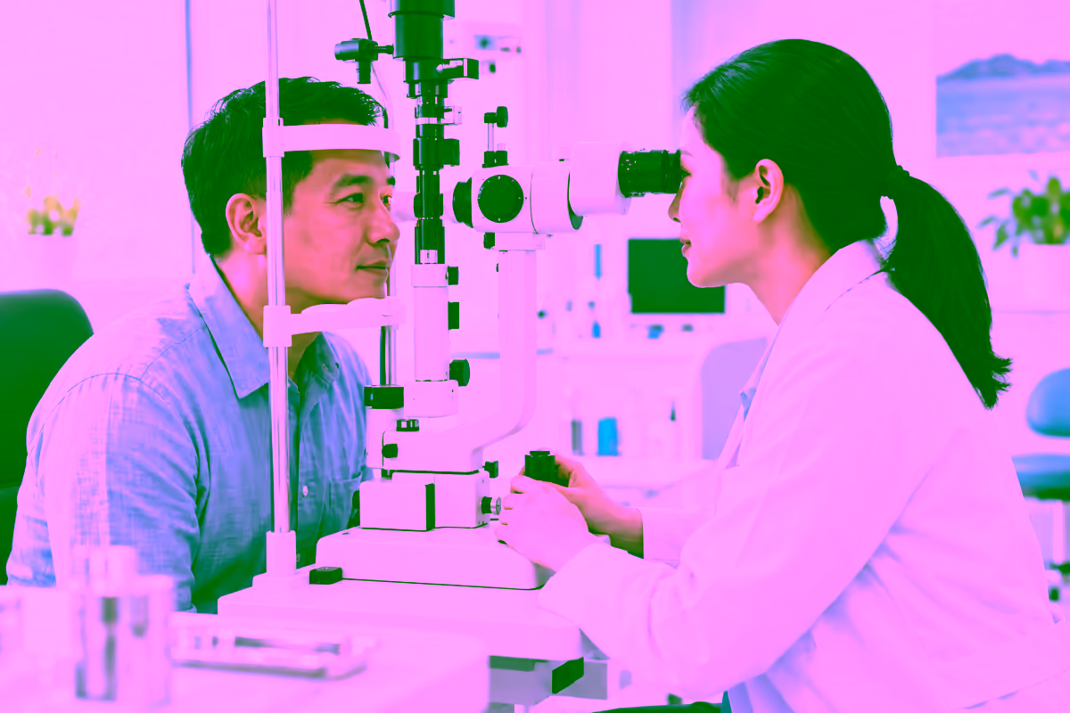 Bác sĩ mắt khám và tư vấn phòng mộng thịt