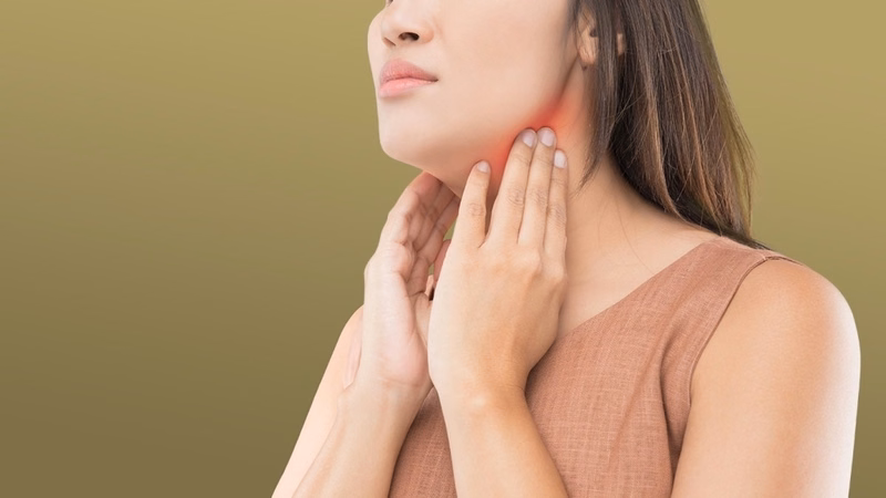 Vị trí nổi hạch bạch huyết ở xương quai hàm trái khi phản ứng với tác nhân gây bệnh