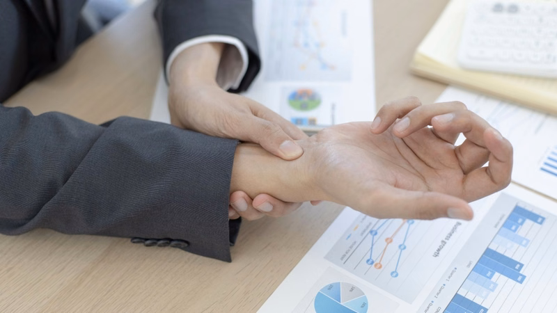Bài tập xoay và nâng cổ tay trên mặt phẳng giúp cải thiện tầm vận động khớp bàn tay