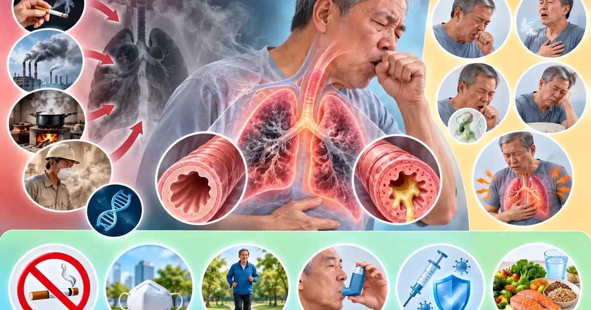 Bệnh phổi tắc nghẽn mãn tính COPD: Nguyên nhân, biểu hiện và cách kiểm soát
